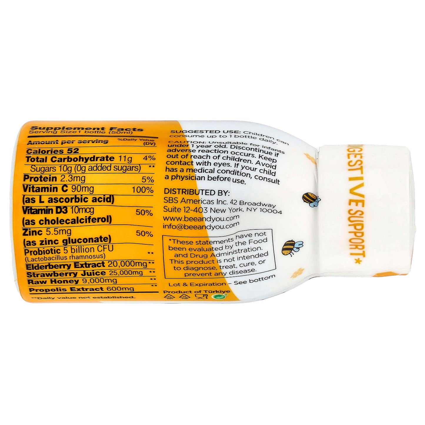 Bee & You Kids Propolis Immune Day Time Shot, 1.69 fl oz - Image 2