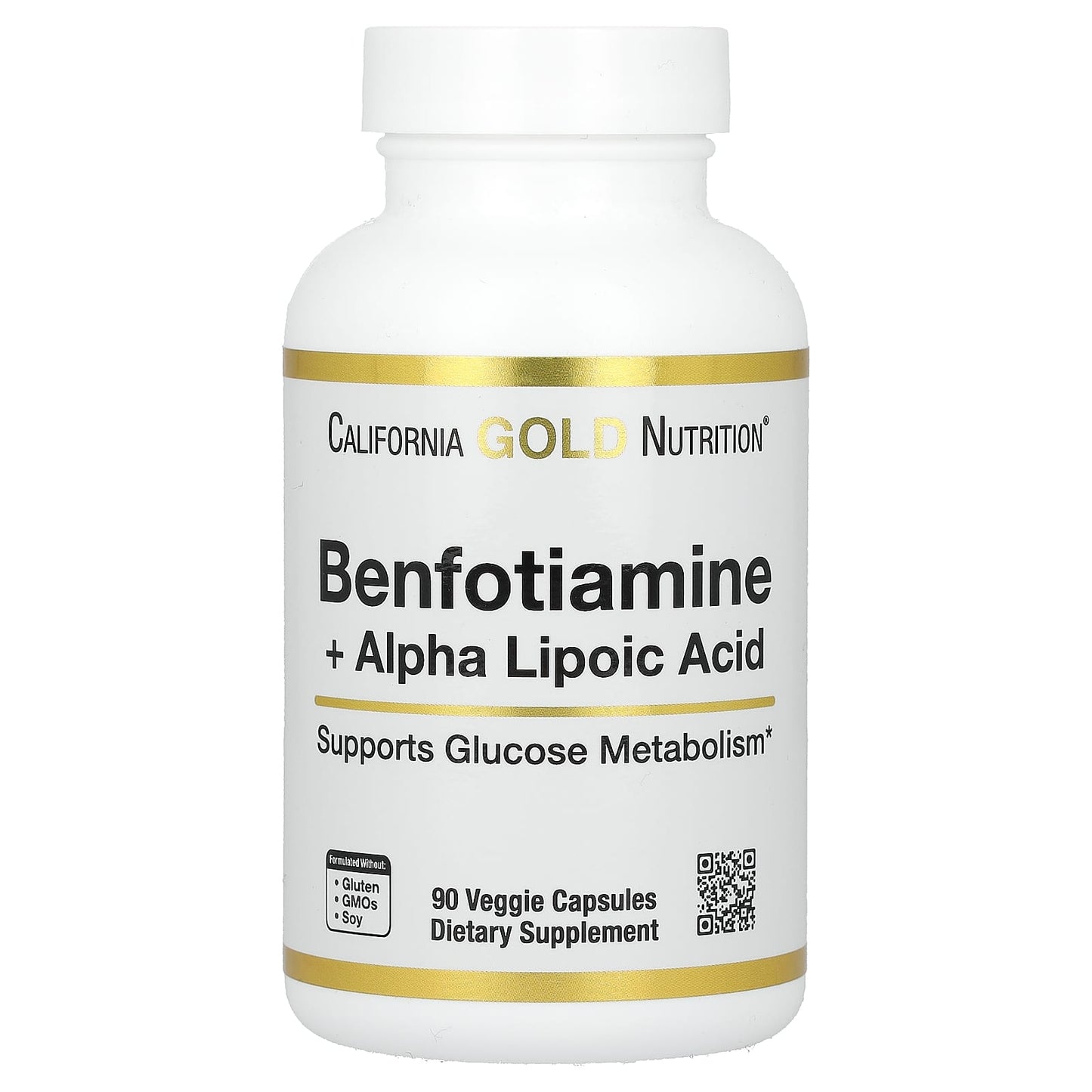 California Gold Nutrition Benfotiamine + Alpha Lipoic Acid 90 Veggie Capsules - Image 1