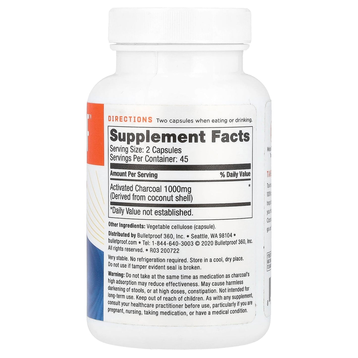 BulletProof, Coconut Charcoal, Detox & Gas Relief, 90 Veg Capsules (500 mg Per Capsule)