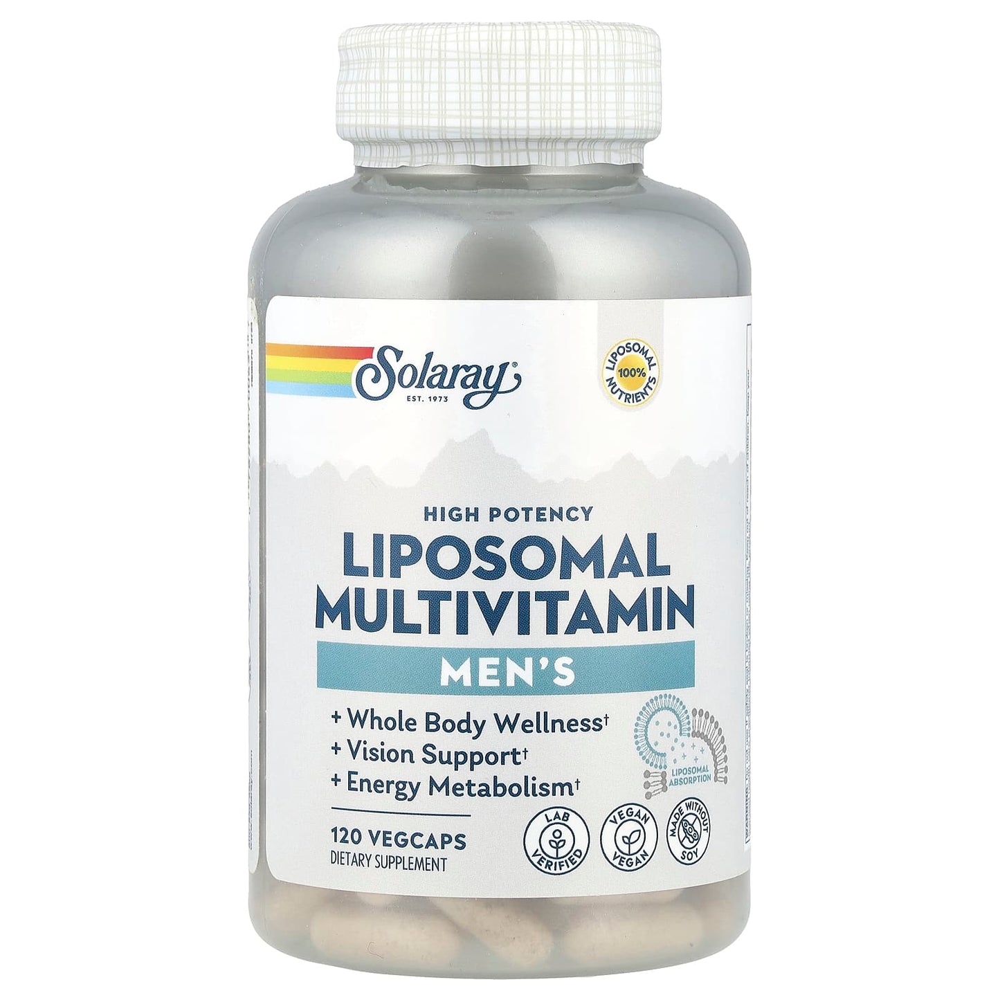 Solaray, Men's Liposomal Multivitamin, High Potency, 120 VegCaps - Image 1