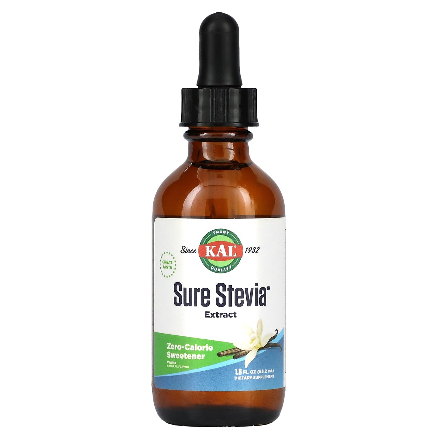 Natural Vanilla Stevia Extract by KAL, Zero-Calorie Sweetener - Image 1