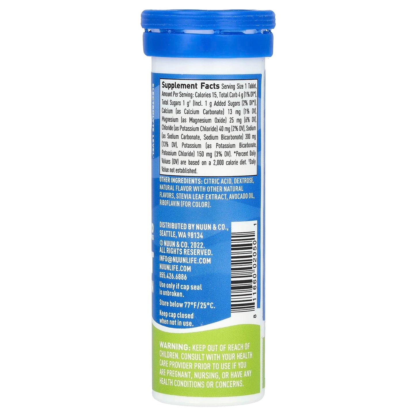 Nuun, Sport Hydration, Effervescent Electrolyte Drink, Lemon Lime, 10 Tablets