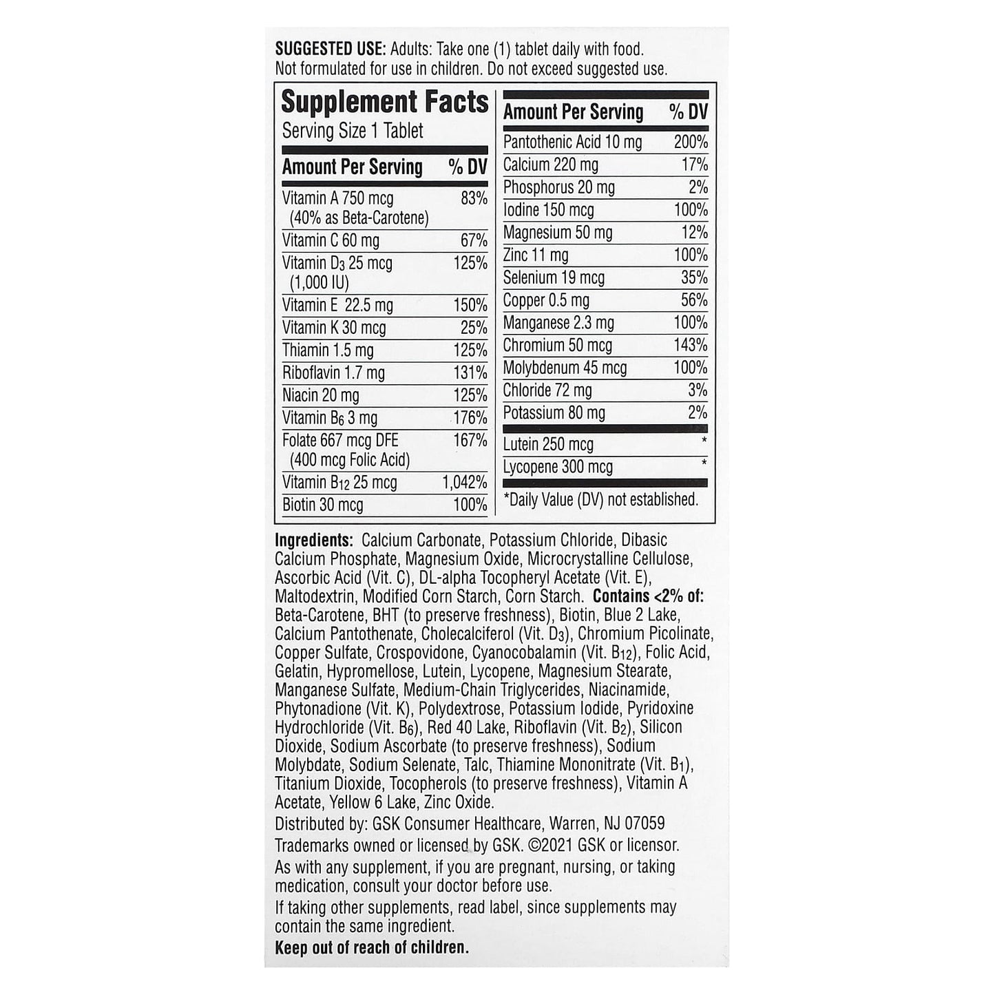 Centrum Silver Multivitamin for Adults 50+, 80 Tablets - Image 2