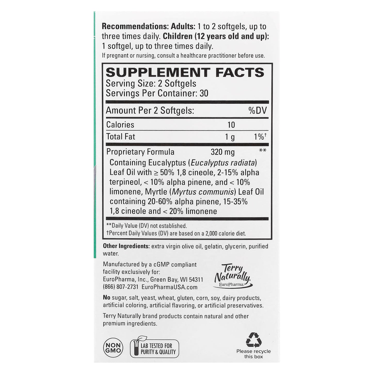 Terry Naturally, SinuCare™ with Eucalyptus, 60 Softgels - Image 2