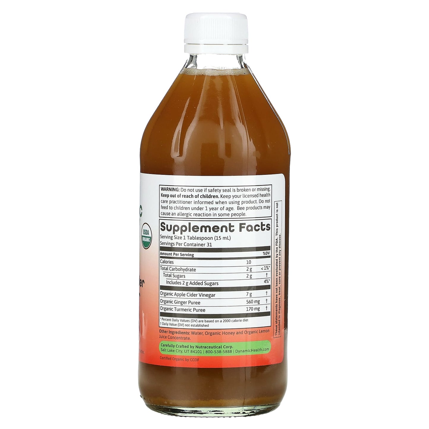 Organic Apple Cider Vinegar Detox Tonic - 16 fl oz | USDA & Kosher - Image 2