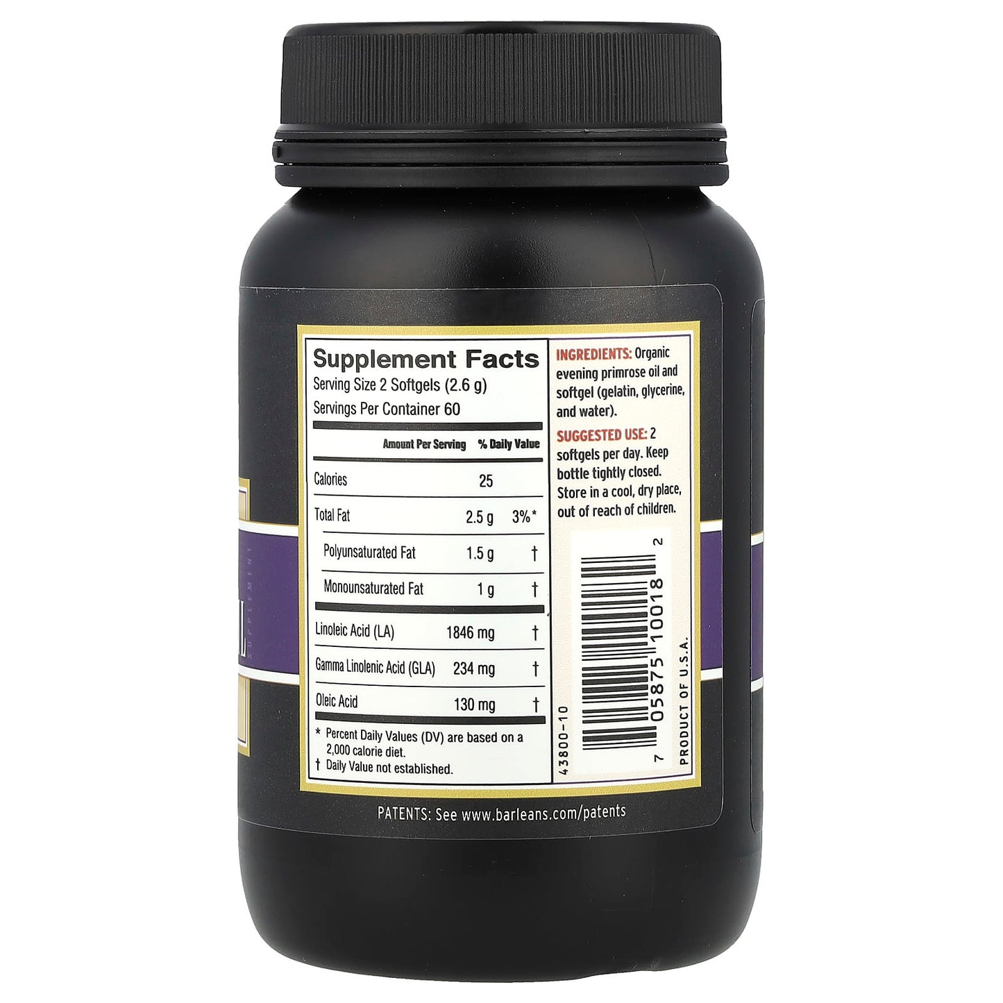 Barleans Evening Primrose Oil 120 Softgels - Pure & Unrefined GLA - Image 2