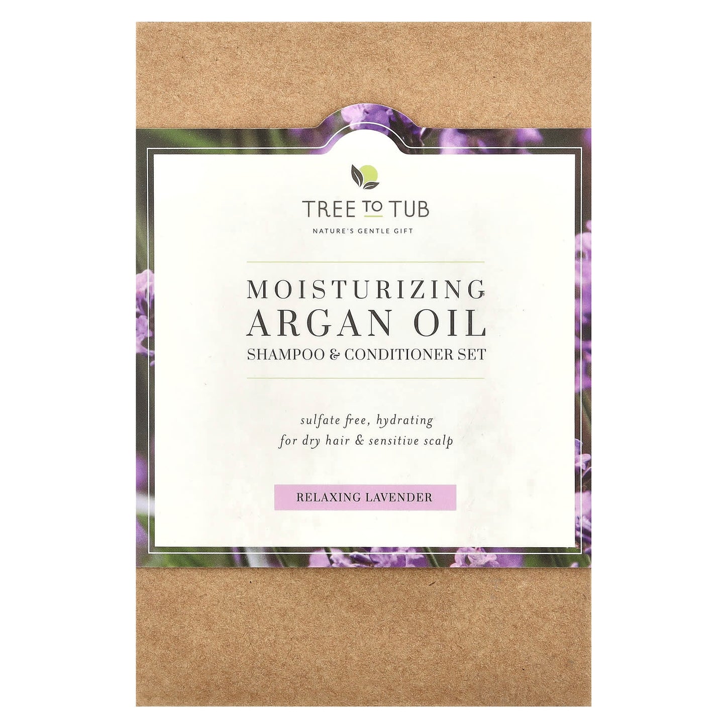 Tree To Tub, Moisturizing Argan Oil Shampoo & Conditioner Set, For Dry Hair, Relaxing Lavender, 2 Piece Set, 8.5 fl oz (250 ml) Each - Image 2