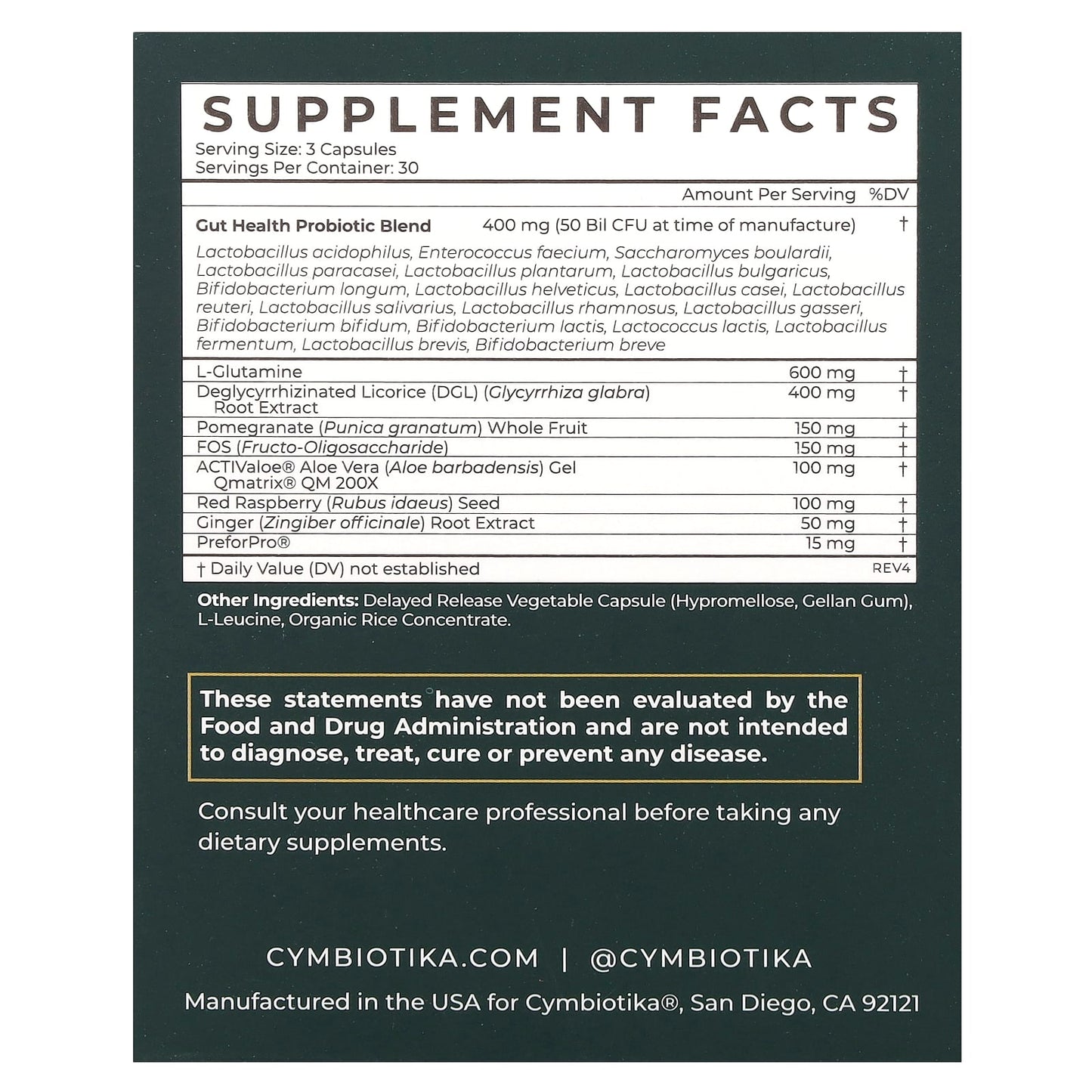 Cymbiotika Probiotic 50 Billion CFU, Gluten-Free, 90 Capsules - Image 2
