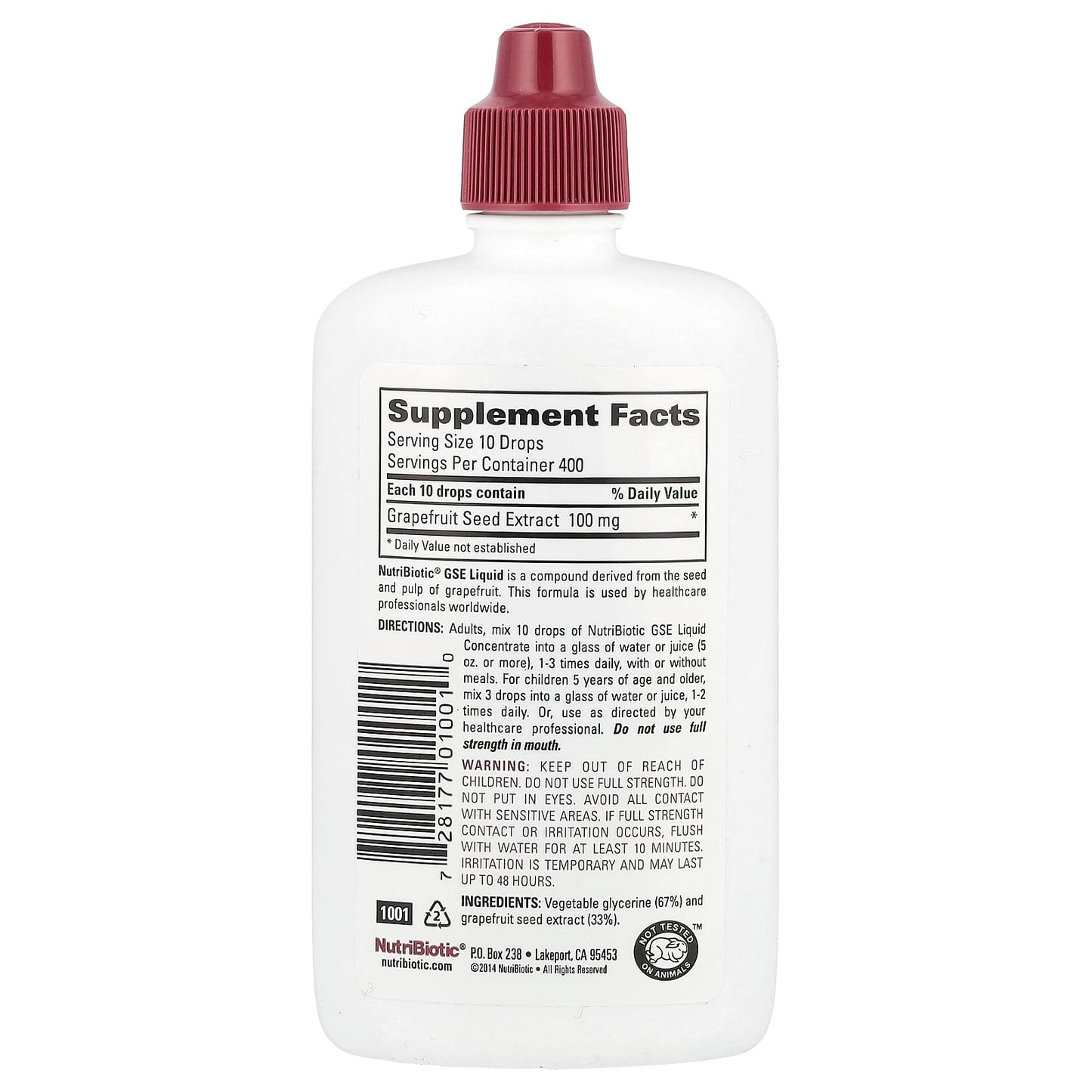 NutriBiotic, Vegan GSE, Grapefruit Seed Extract, Liquid Concentrate, 100 mg, 4 fl oz (118 ml) - Image 2