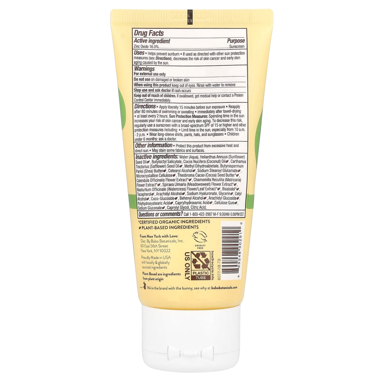 Zinc Mineral Sunscreen Lotion for Sensitive Skin, SPF 30, Fragrance-Free - Image 2
