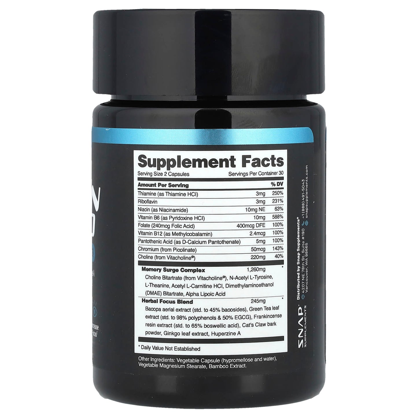 Snap Supplements, Brain Food, 60 Capsules - Image 2