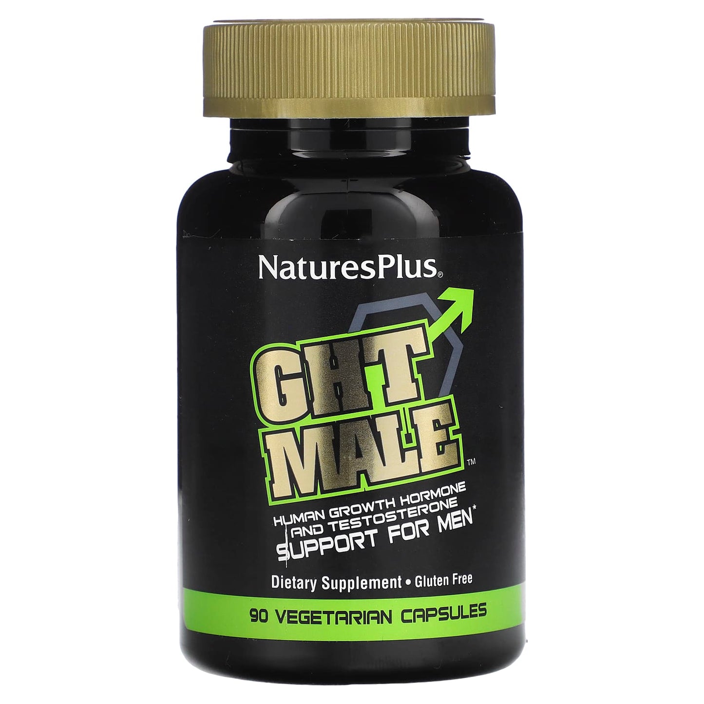 NaturesPlus, GHT Male, Human Growth Hormone And Testosterone Support For Men, 90 Vegetarian Capsules - Image 1