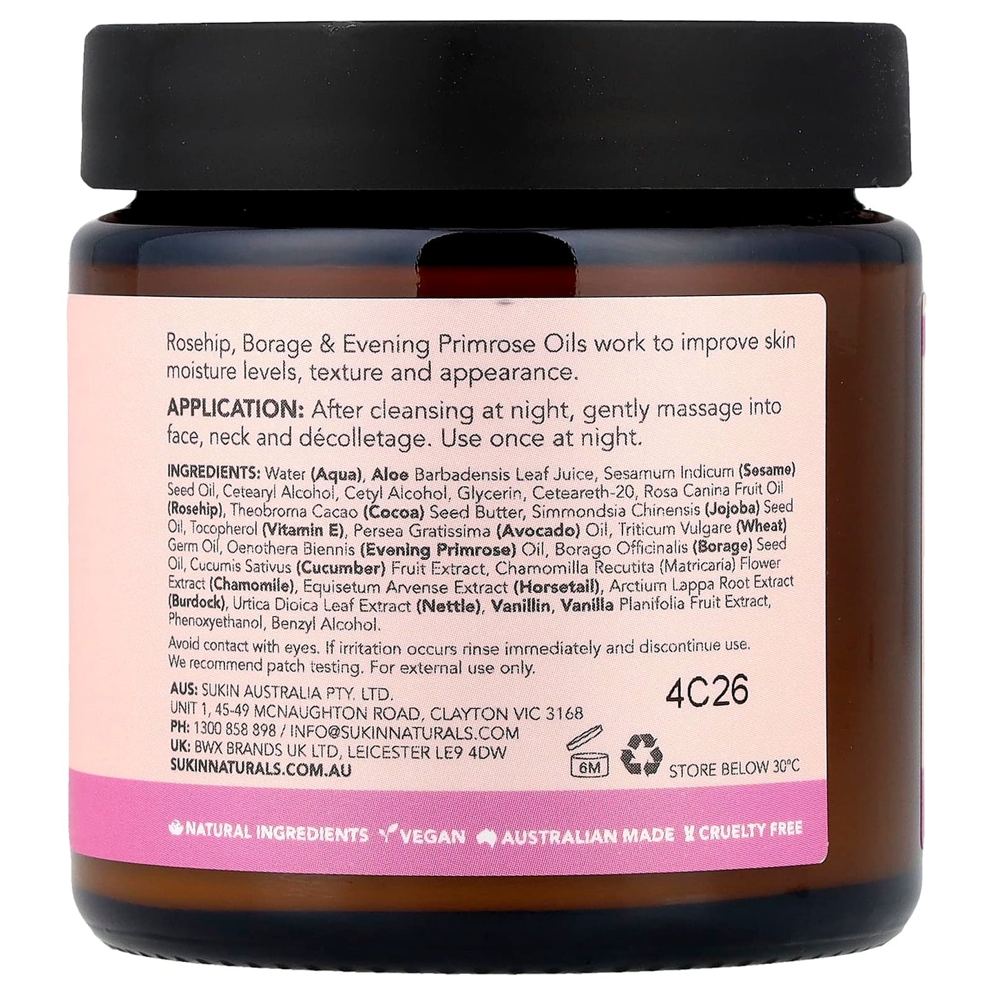 Sukin, Calming Night Cream, Sensitive Skin Types, 4.06 fl oz (120 ml) - Image 2