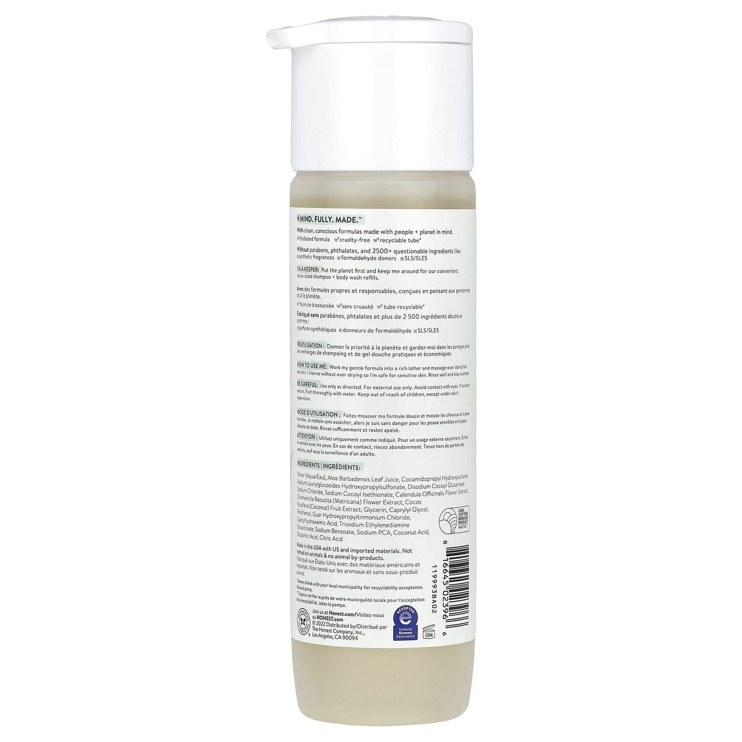The Honest Company, Sensitive Shampoo + Body Wash, Fragrance Free, 10 fl oz (295 ml) - Image 2