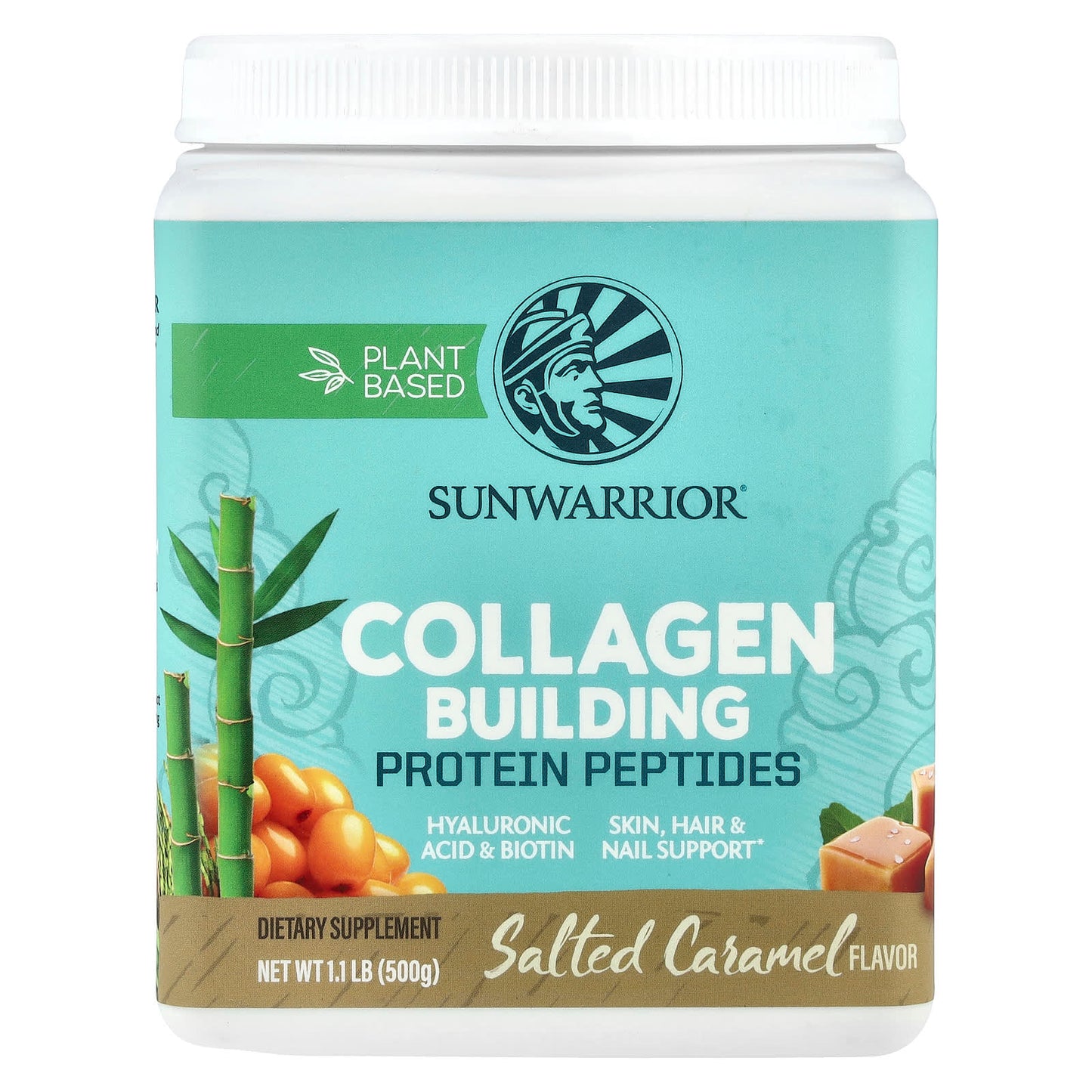 Sunwarrior, Collagen Building Protein Peptides, Salted Caramel, 1.1 lb (500 g) - Image 1