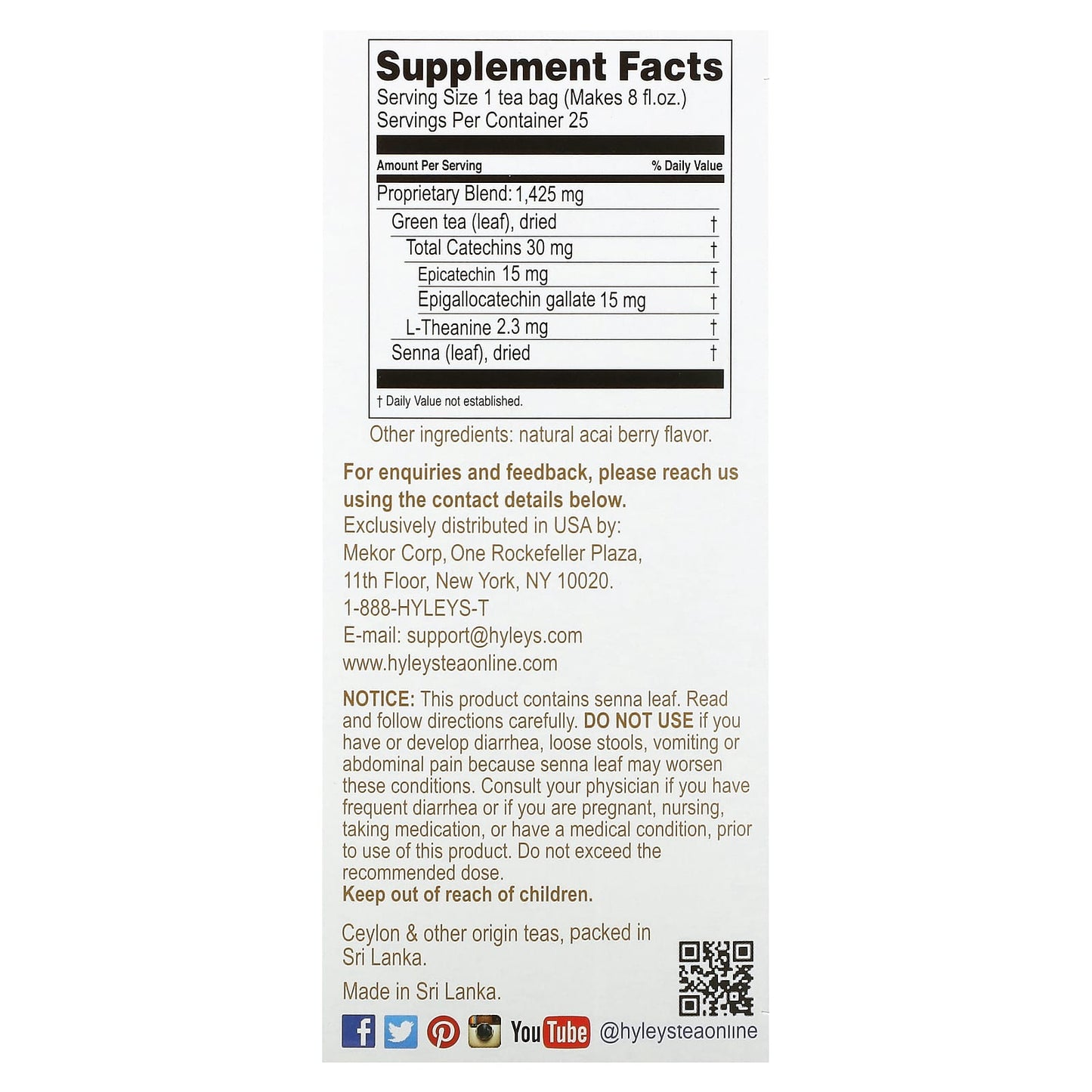 Acai Berry Weight Loss Tea for Slimming - 25 Tea Bags by Hyleys Tea - Image 2