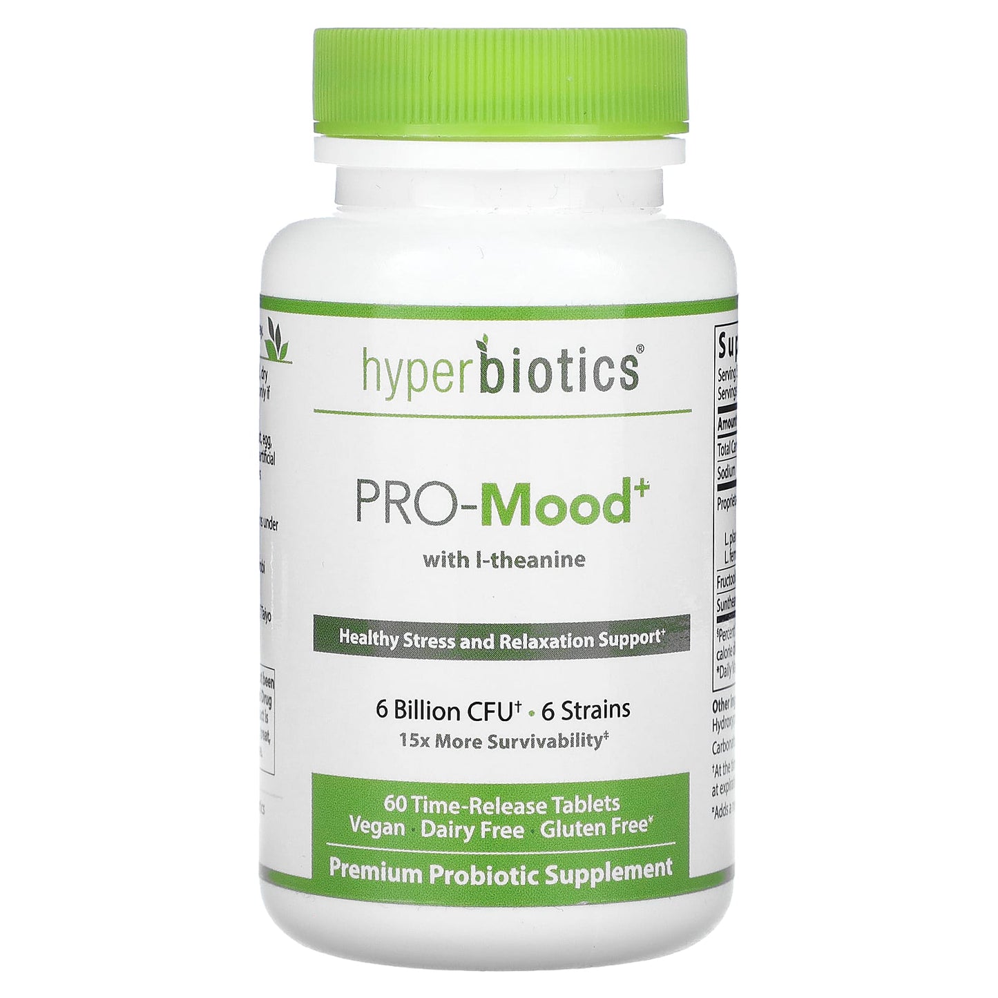 Pro-Mood with L-Theanine & 6 Billion CFU, Time-Release Probiotic Tablets - Image 1