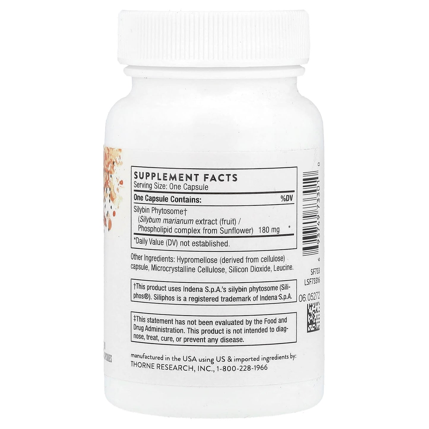 Thorne, Siliphos®, Milk Thistle Phytosome, 90 Capsules (180 mg per Capsule) - Image 2