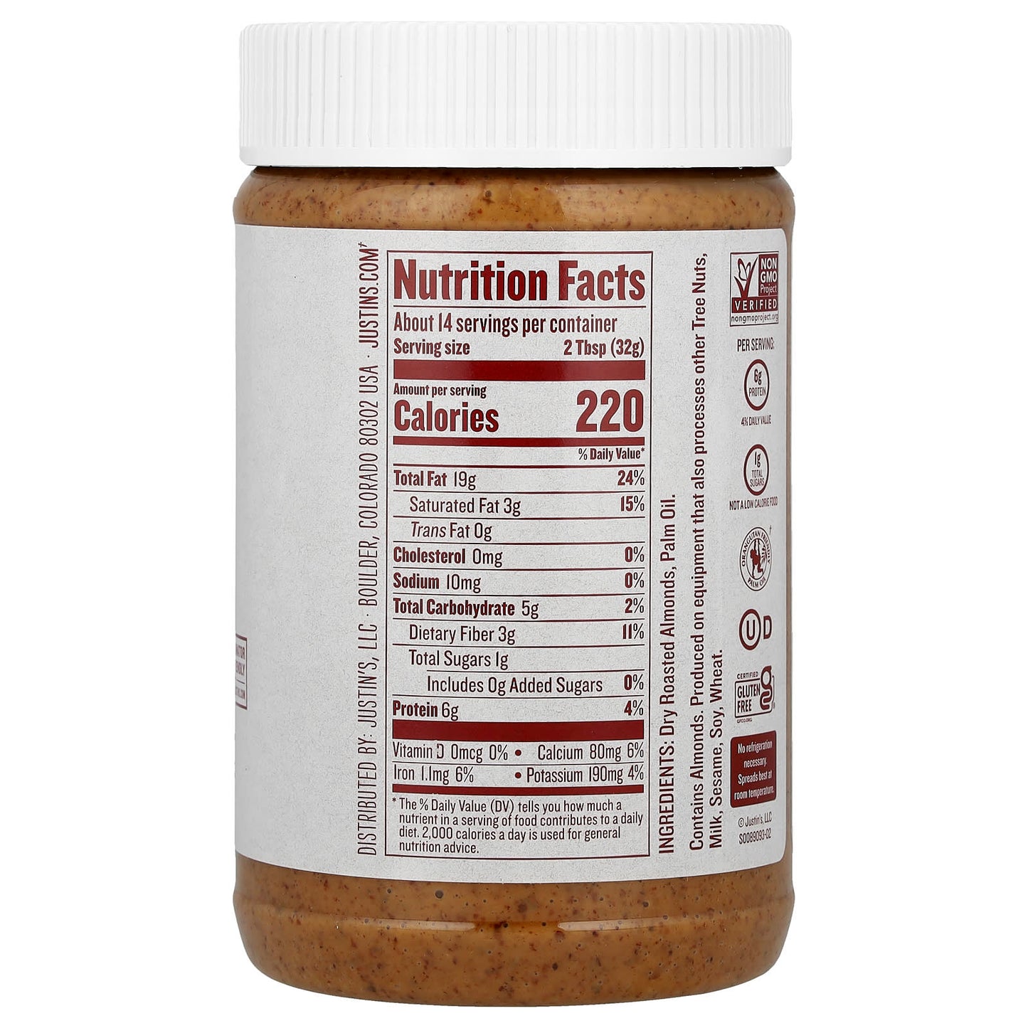 Delicious Classic Almond Butter, 16 oz - Non-GMO, Gluten-Free, and Kosher - Image 2