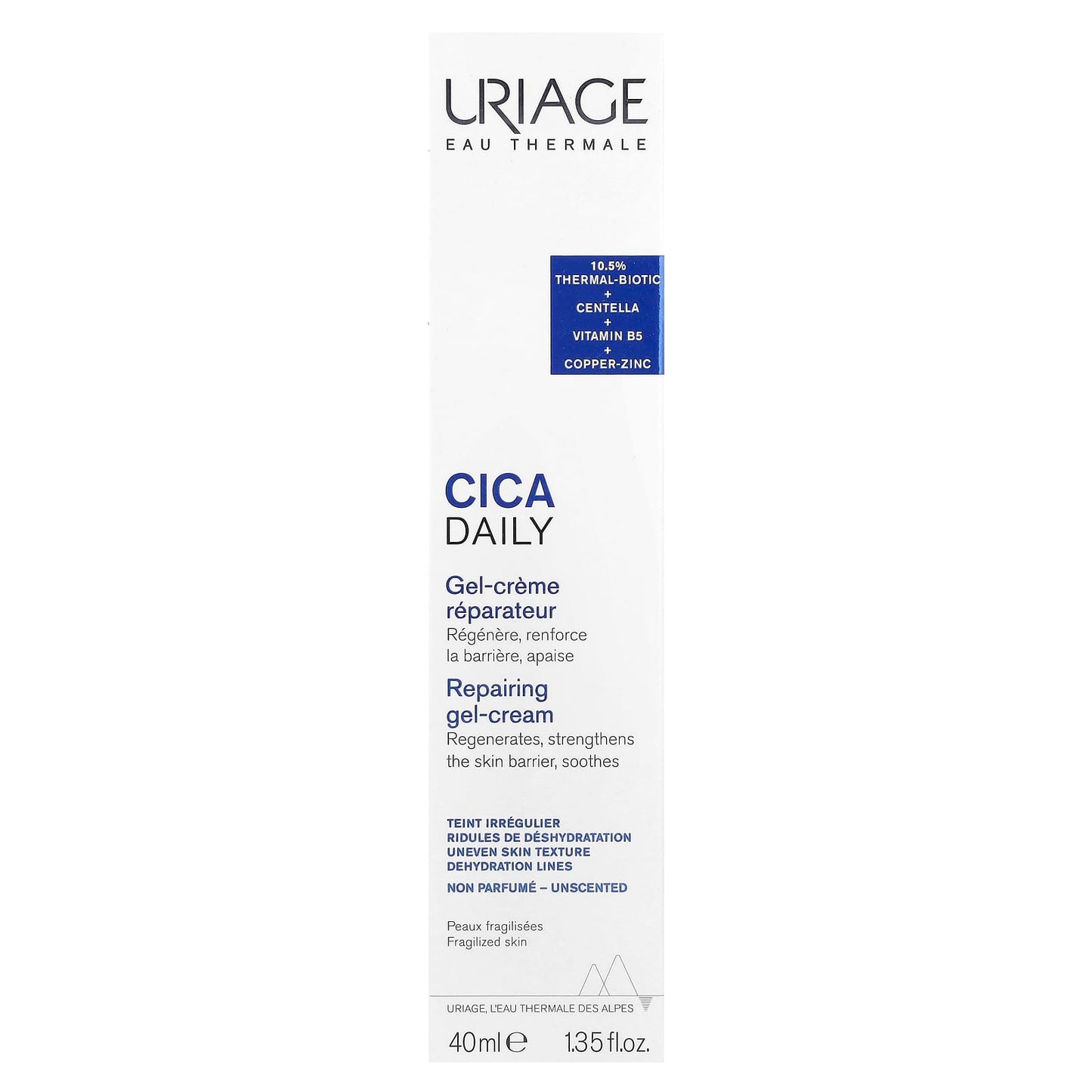 Uriage, CICA Daily Repairing Gel-Cream, Unscented, 1.35 fl. oz (40 ml) - Image 2