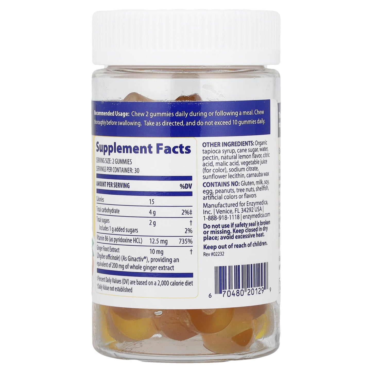 Enzymedica - Digestive Gummies with Ginger & Vitamin B6, Vegan & Gluten Free - Image 2