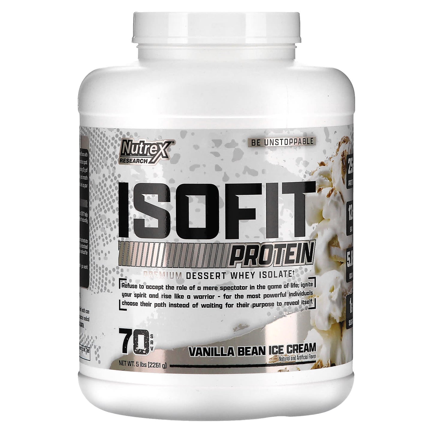 Nutrex Research, IsoFit Protein, Vanilla Bean Ice Cream, 5 lb (2,261 g) - Image 1
