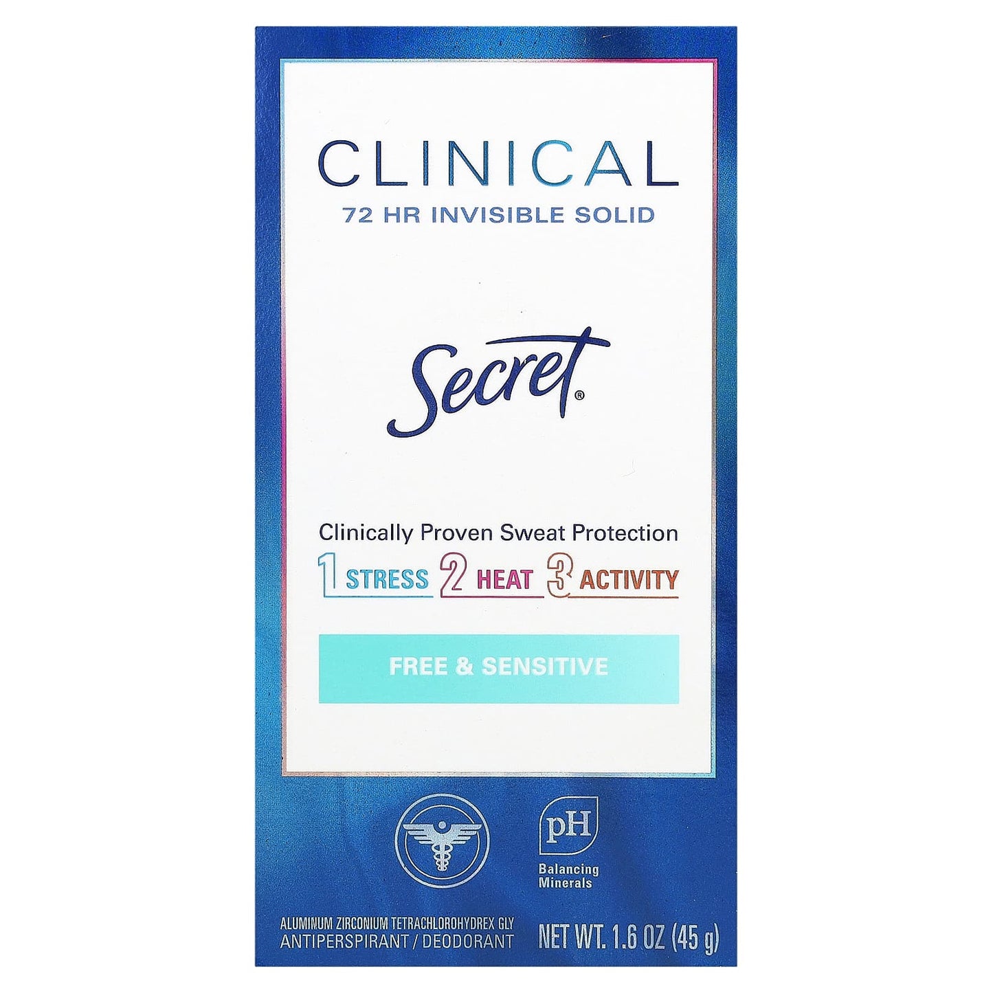 Secret, Clinical 72 HR Invisible Solid Deodorant, Free & Sensitive , 1.6 oz (45 g) - Image 2