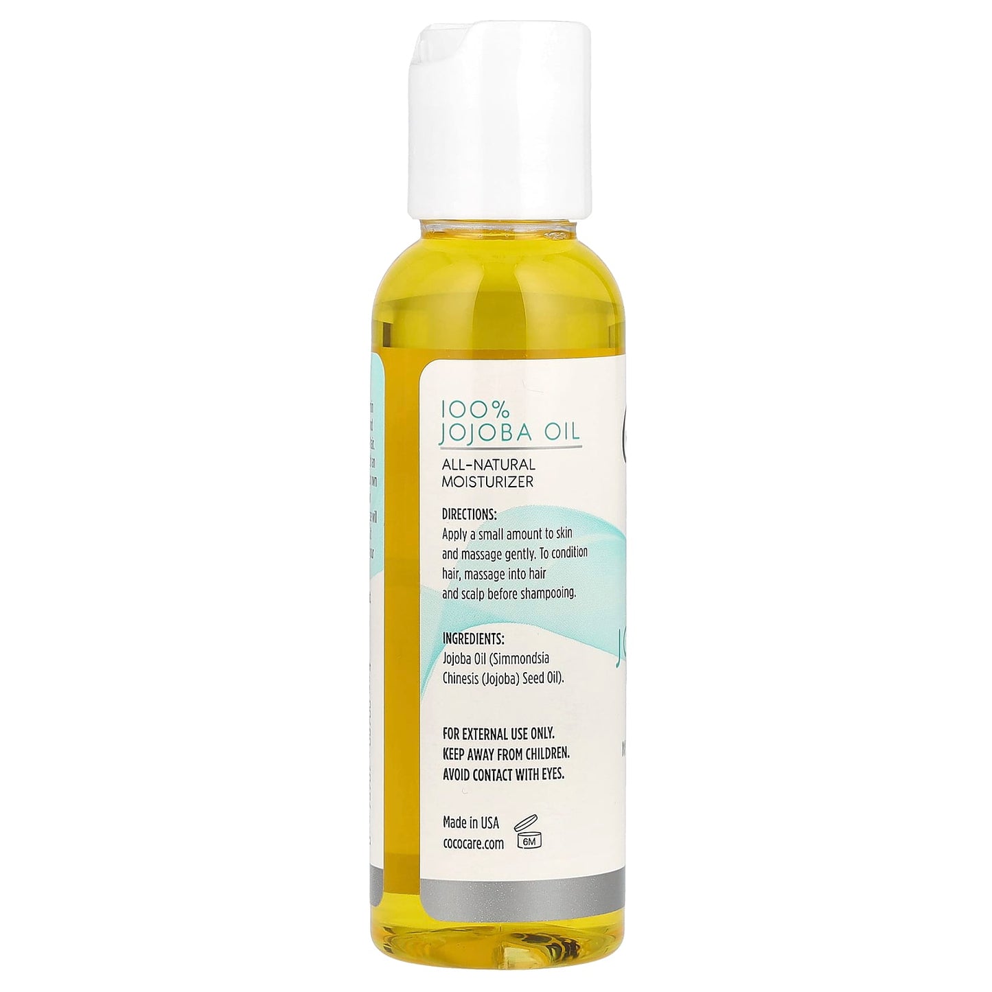 100% Jojoba Oil for Skin and Hair, Cold Pressed - 2 fl oz (60 ml) - Image 2