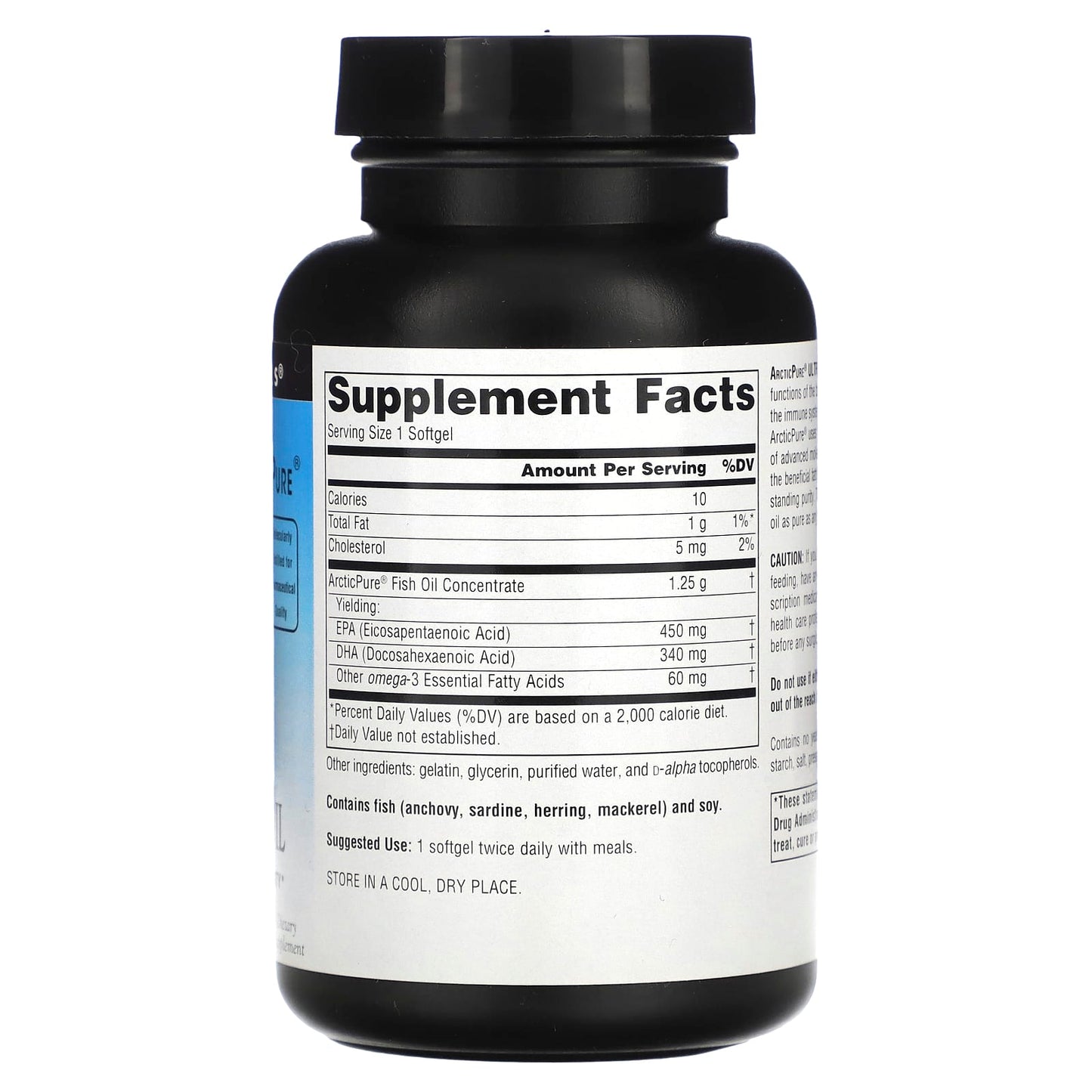 Source Naturals, Arctic Pure, Ultra Potency Omega-3 Fish Oil, 850 mg, 60 Softgels - Image 2