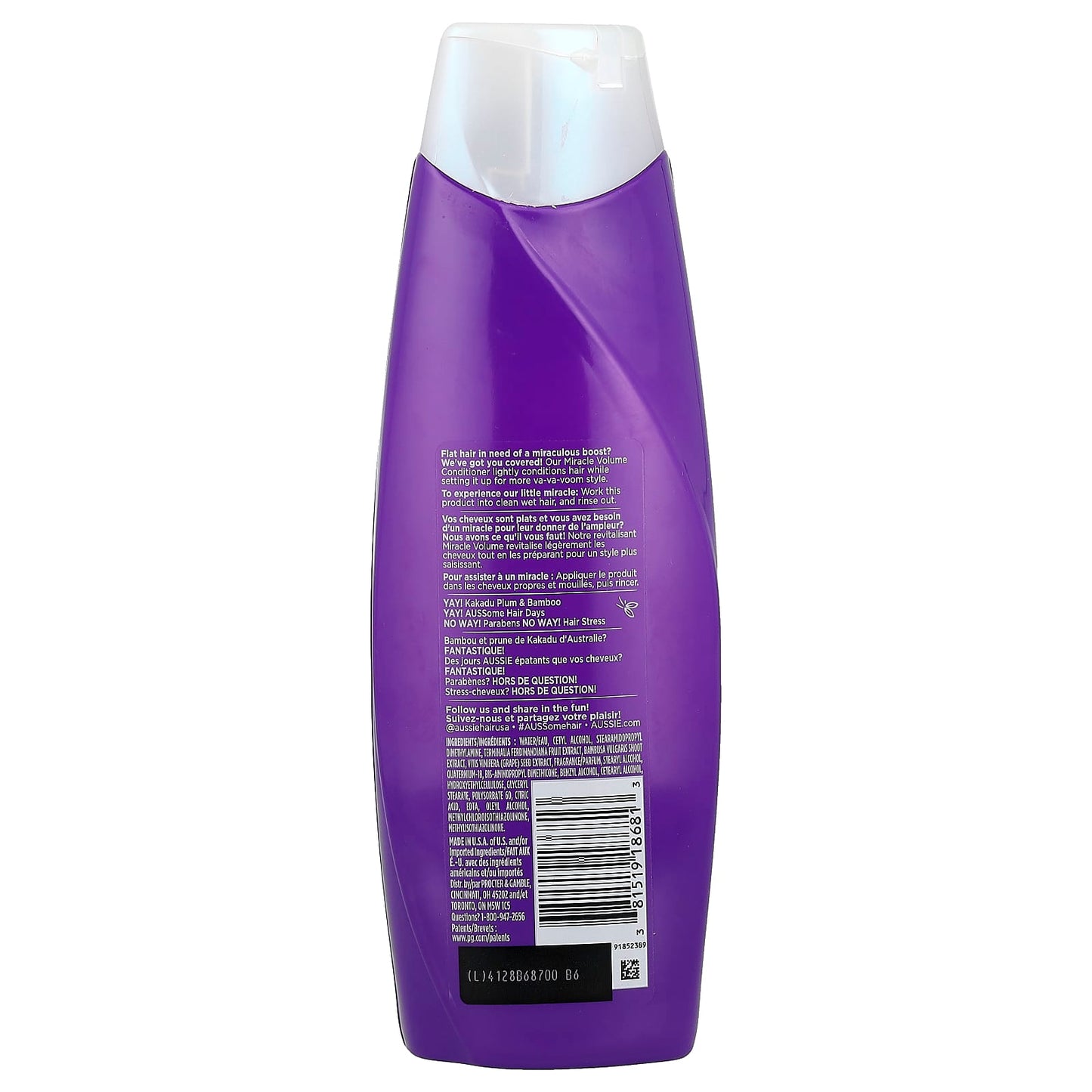 Aussie Miracle Volume Conditioner, Paraben-Free, 12.1 fl oz (360 ml) - Image 2