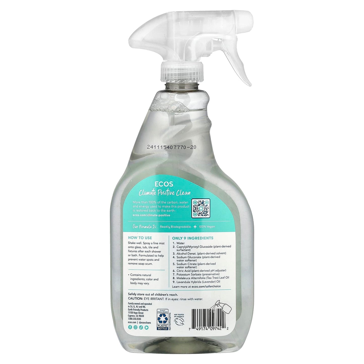 Tea Tree Bathroom Cleaner by Earth Friendly Products, Eco-Friendly & Vegan - Image 2