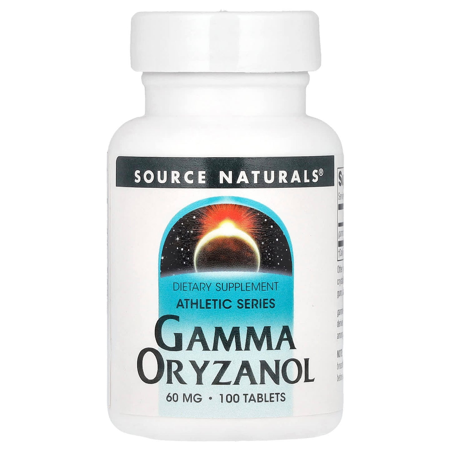 Source Naturals, Athletic Series, Gamma Oryzanol, 60 mg, 100 Tablets - Image 1