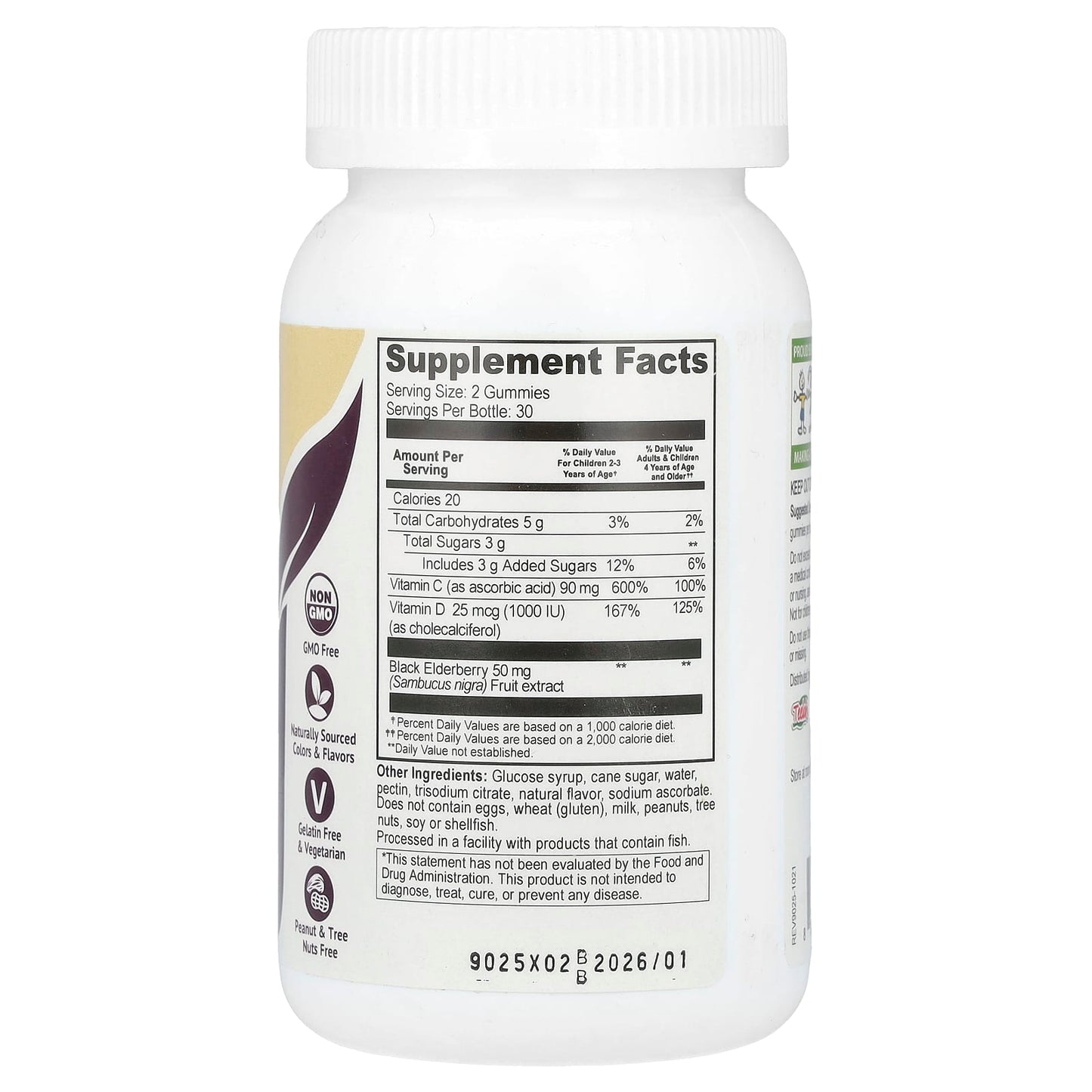 YumVs, Kid's Immuni-D™, Elderberry, Vitamin C & Vitamin D, Berry, 60 Gummies - Image 2