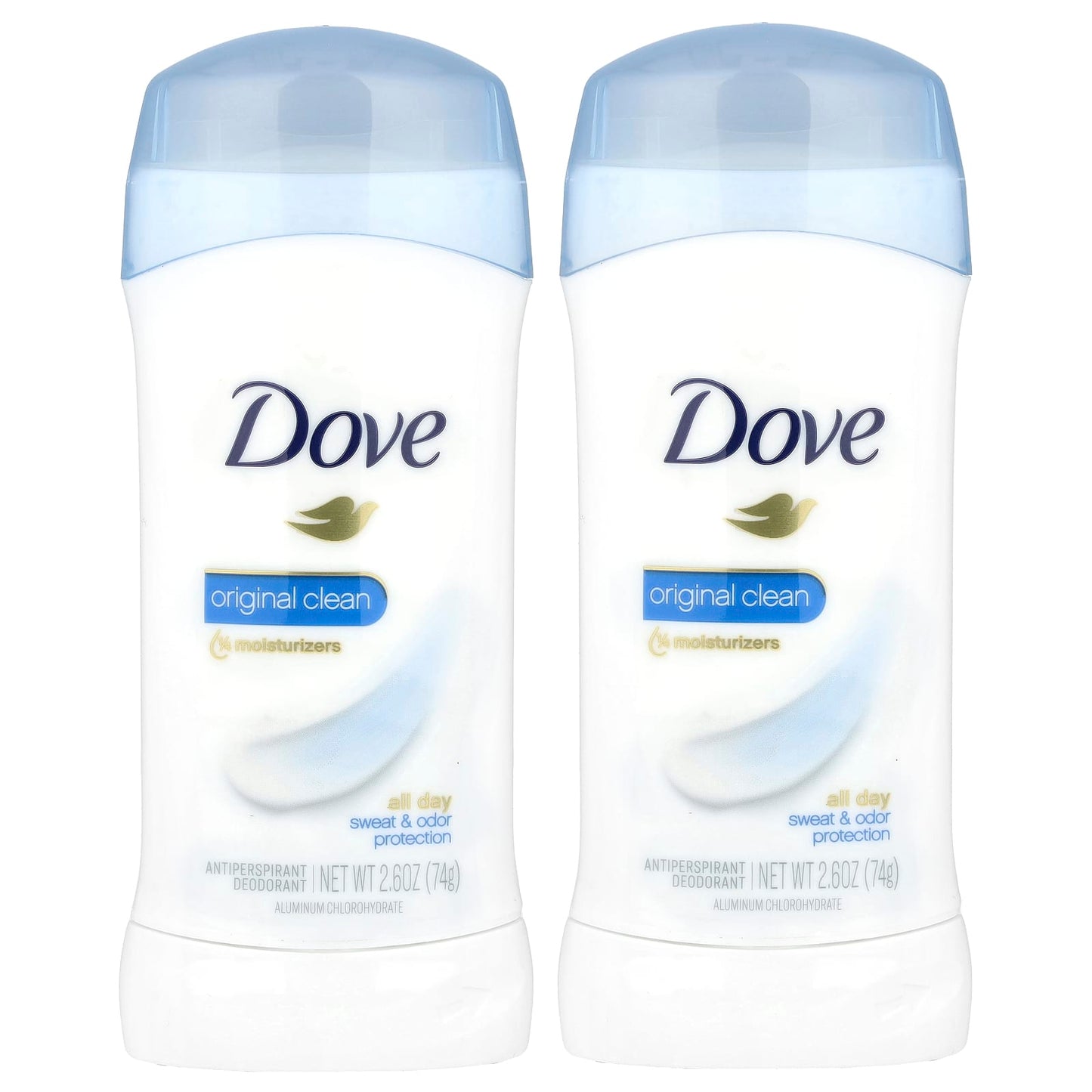 Dove Original Clean Antiperspirant Deodorant, 2.6 oz, 2-Pack - Image 1