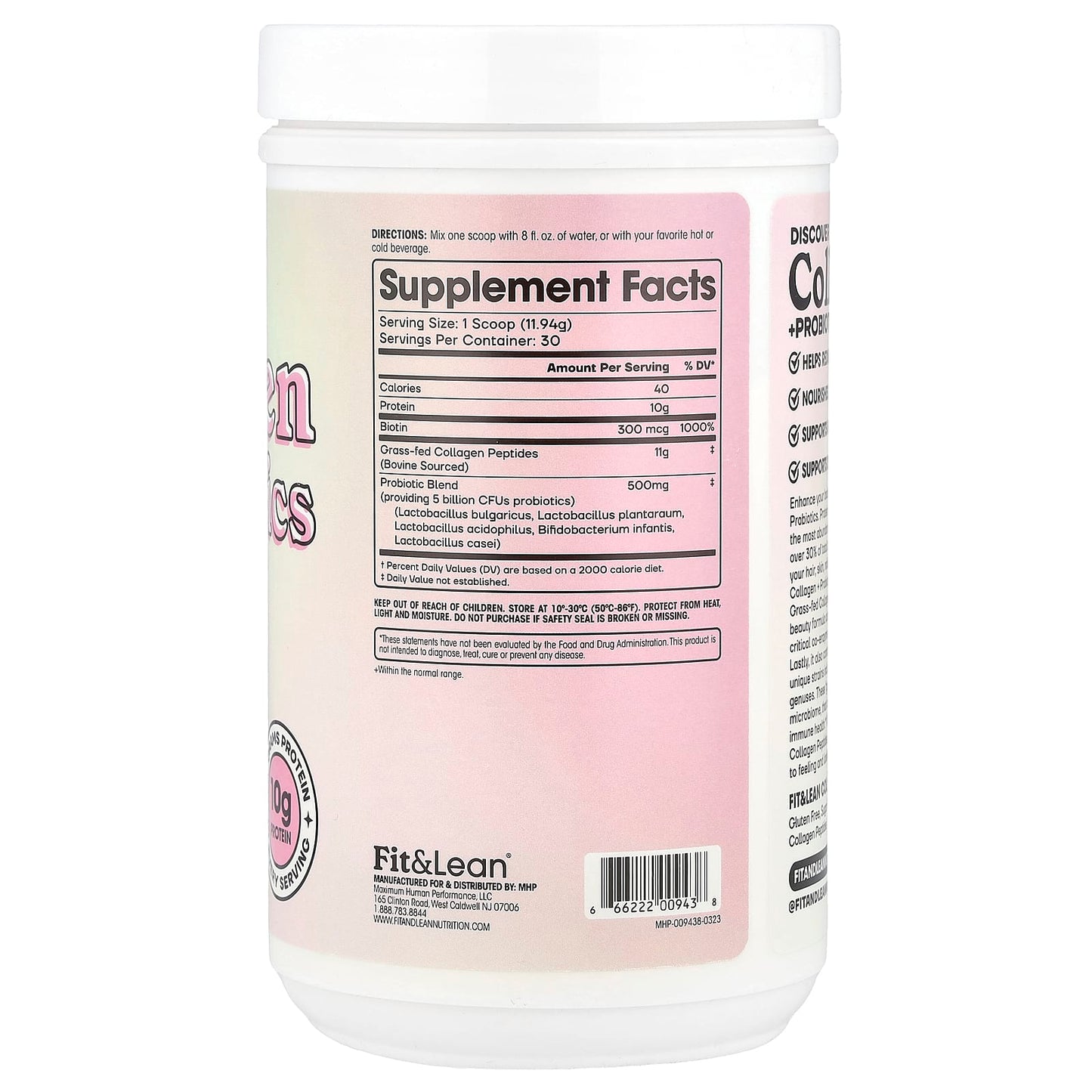 Collagen + Probiotics Supplement for Skin, Hair, & Bone Health | Fit & Lean - Image 2
