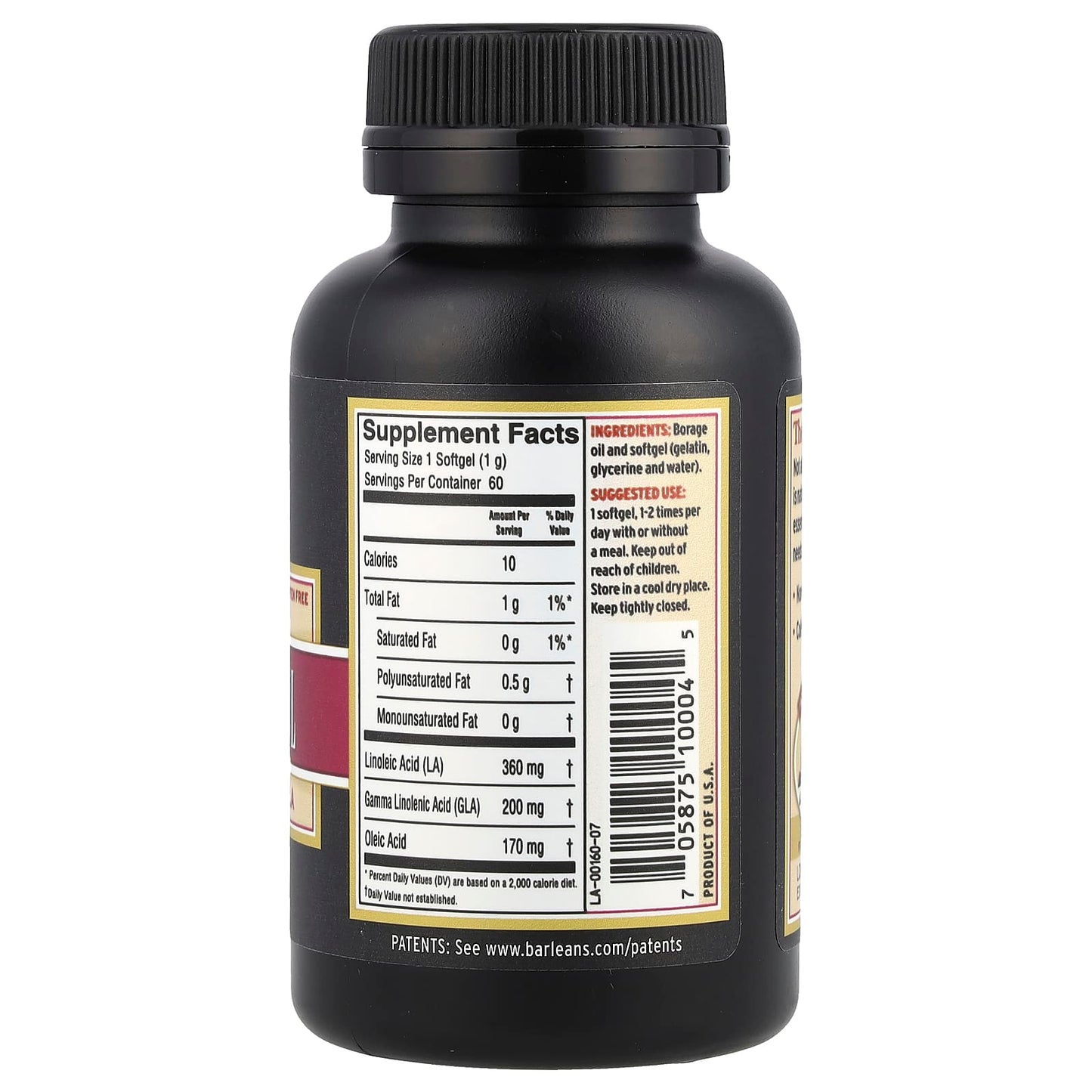 Barlean's Borage Oil Supplement for Omega-6 Balance - Image 2