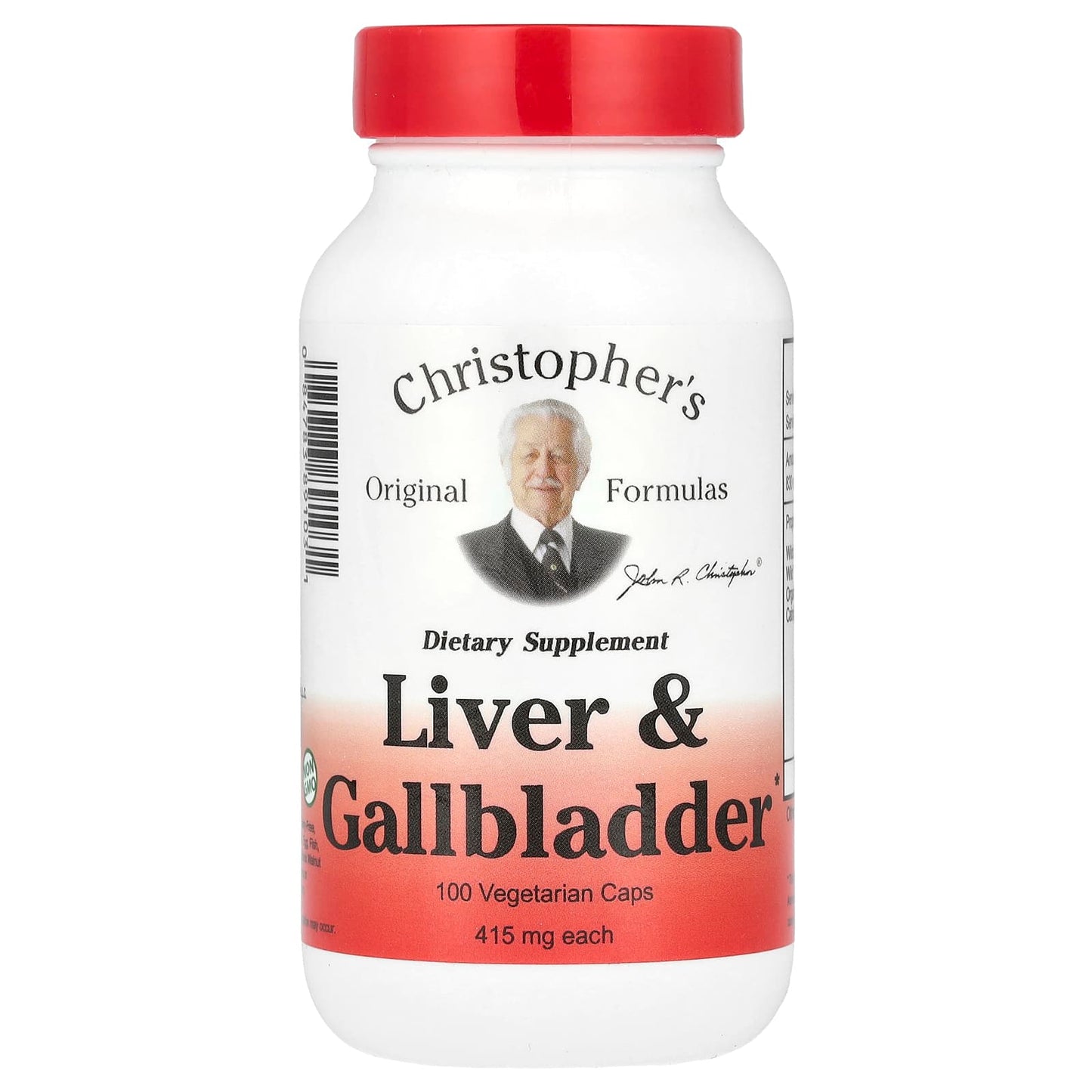 Christopher's Original Liver & Gallbladder 415mg Supplement Capsules (100 Count) - Vegetarian & Gluten Free - Image 1
