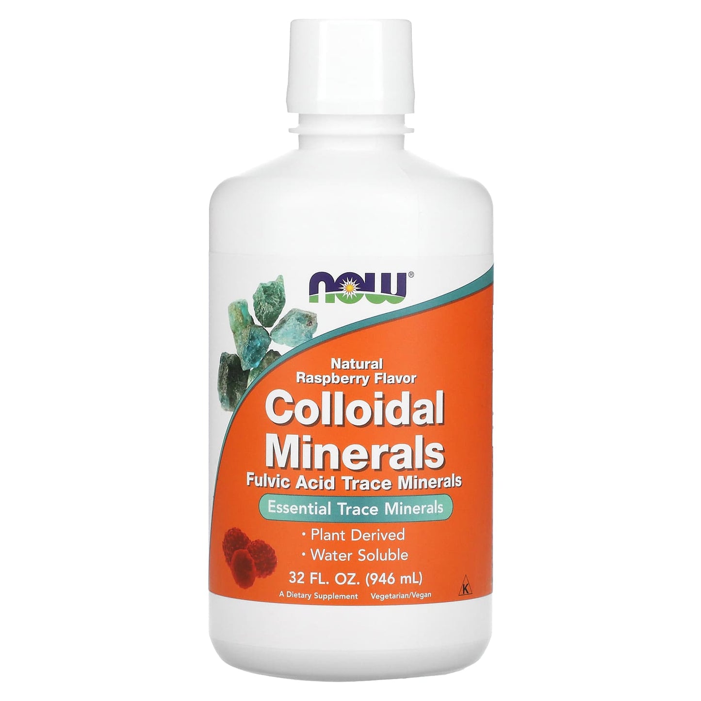 NOW Foods, Colloidal Minerals, Natural Raspberry , 32 fl oz (946 ml) - Image 1