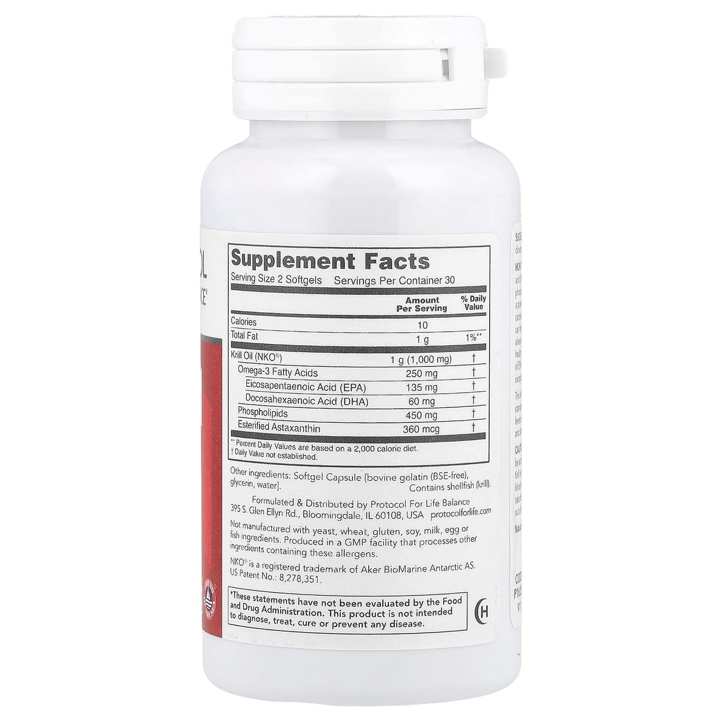 Protocol for Life Balance, Krill Oil, 500 mg, 60 Softgels