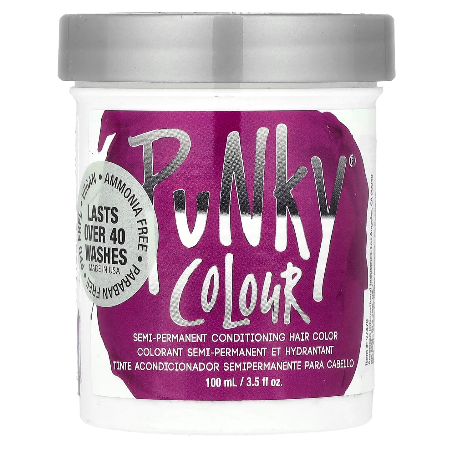 Punky Colour, Semi-Permanent Conditioning Hair Color, Purple, 3.5 fl oz (100 ml) - Image 1