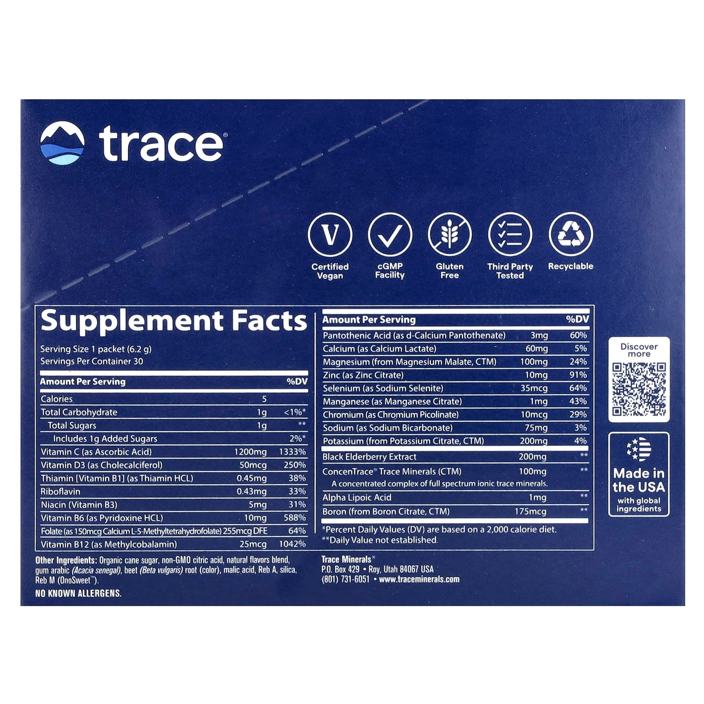 Trace, PowerPak + Immunity, Grapefruit, 30 Stick Packs, 0.22 oz (6.2 g) Each - Image 2