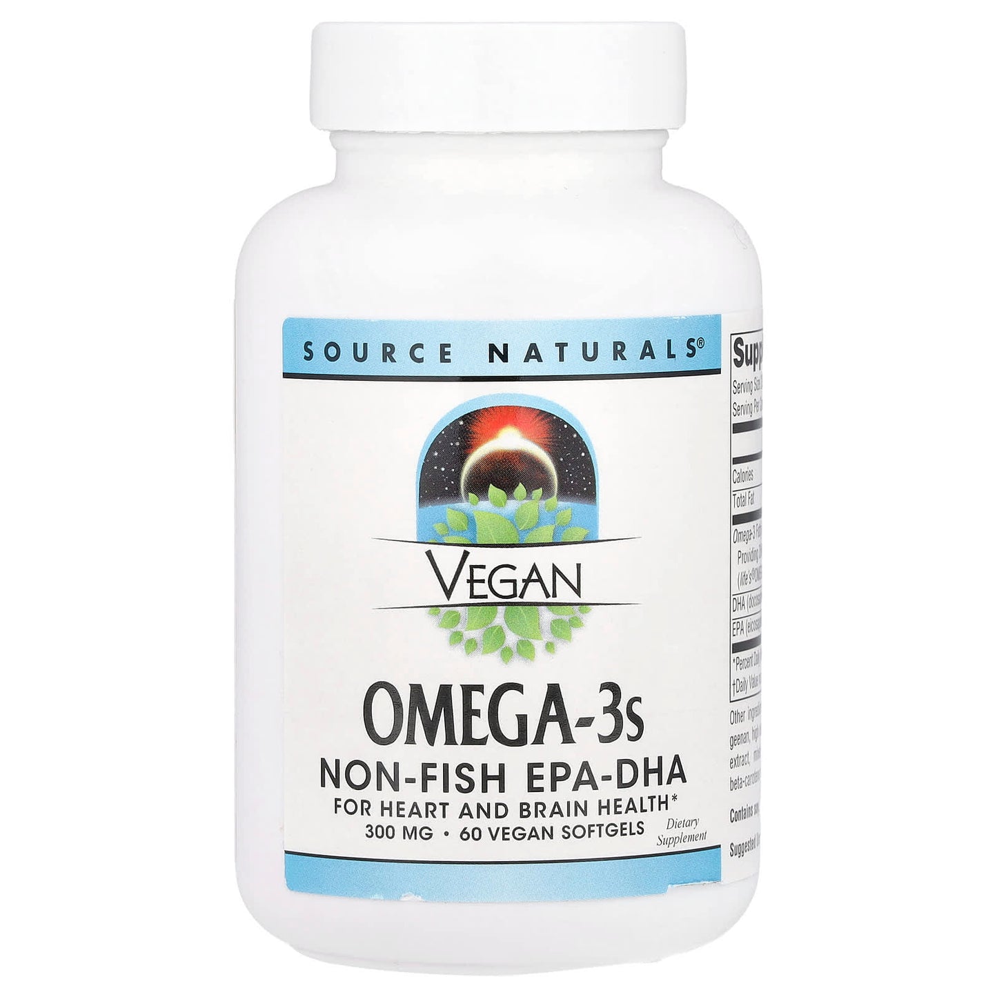Source Naturals, Vegan Omega-3s, Non-Fish EPA-DHA, 300 mg, 60 Vegan Softgels - Image 1
