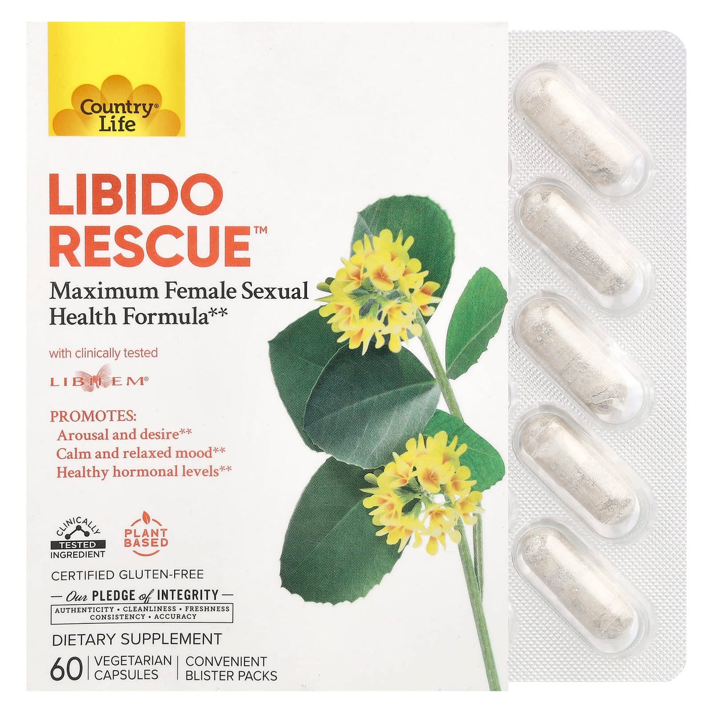 Country Life Libido Rescue for Women | 60 Vegetarian Capsules - Image 1