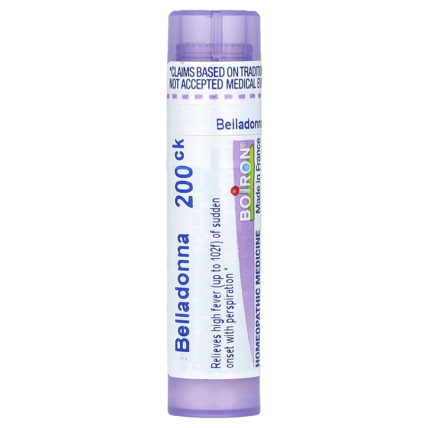 Belladonna Homeopathic Fever Relief, 200CK, 80 Pellets | Boiron - Image 1
