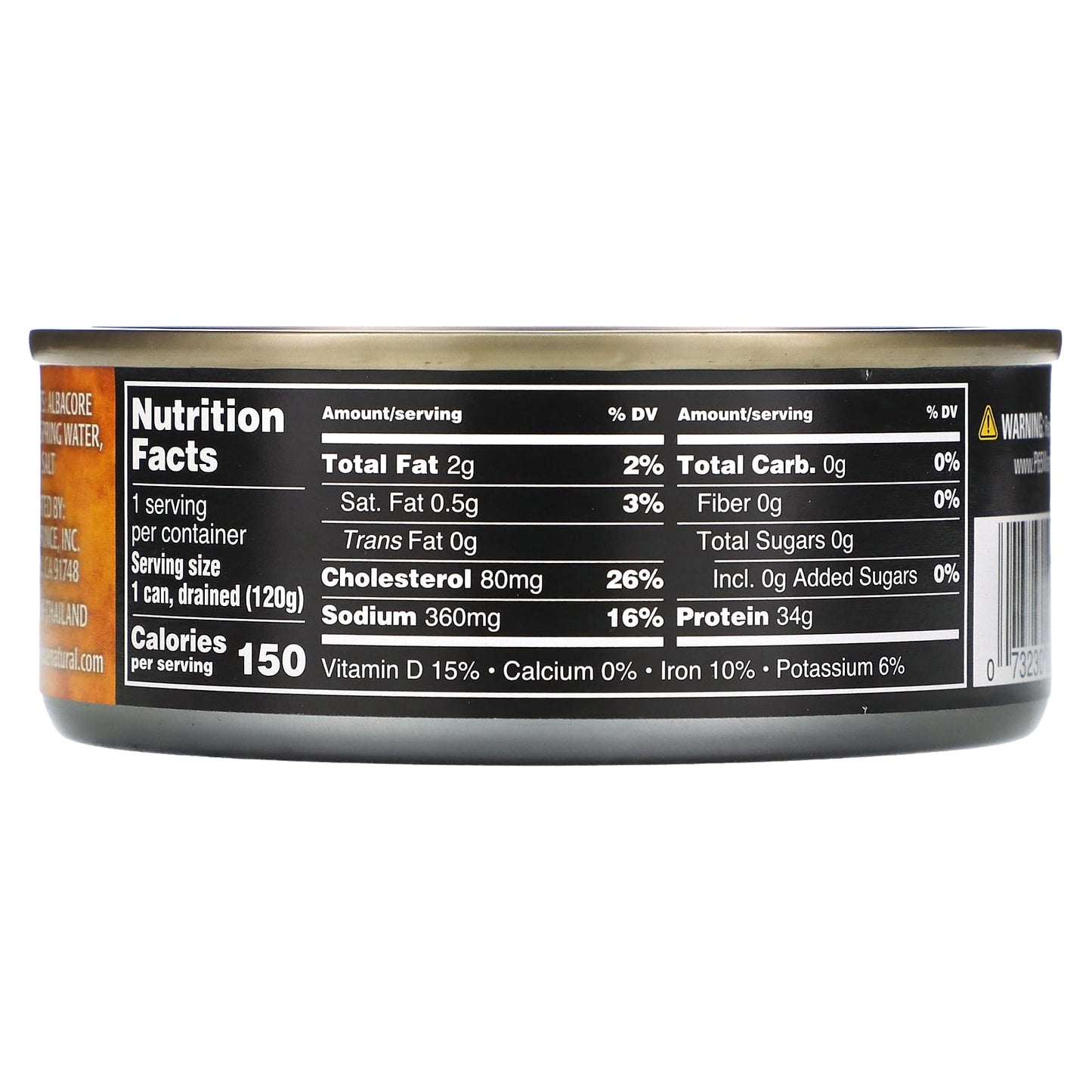 Crown Prince Natural, Albacore Tuna, Solid White, In Spring Water, 5 oz (142 g)