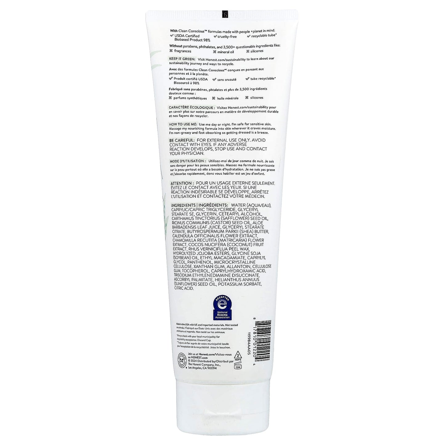 The Honest Company, Sensitive, Face + Body Lotion, Fragrance Free, 8.5 fl oz (250 ml) - Image 2