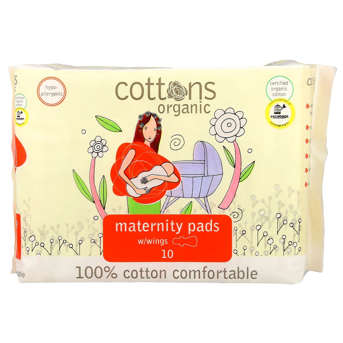 100% Cotton Comfortable Maternity Pads with Wings - Unscented & Heavy - Image 1