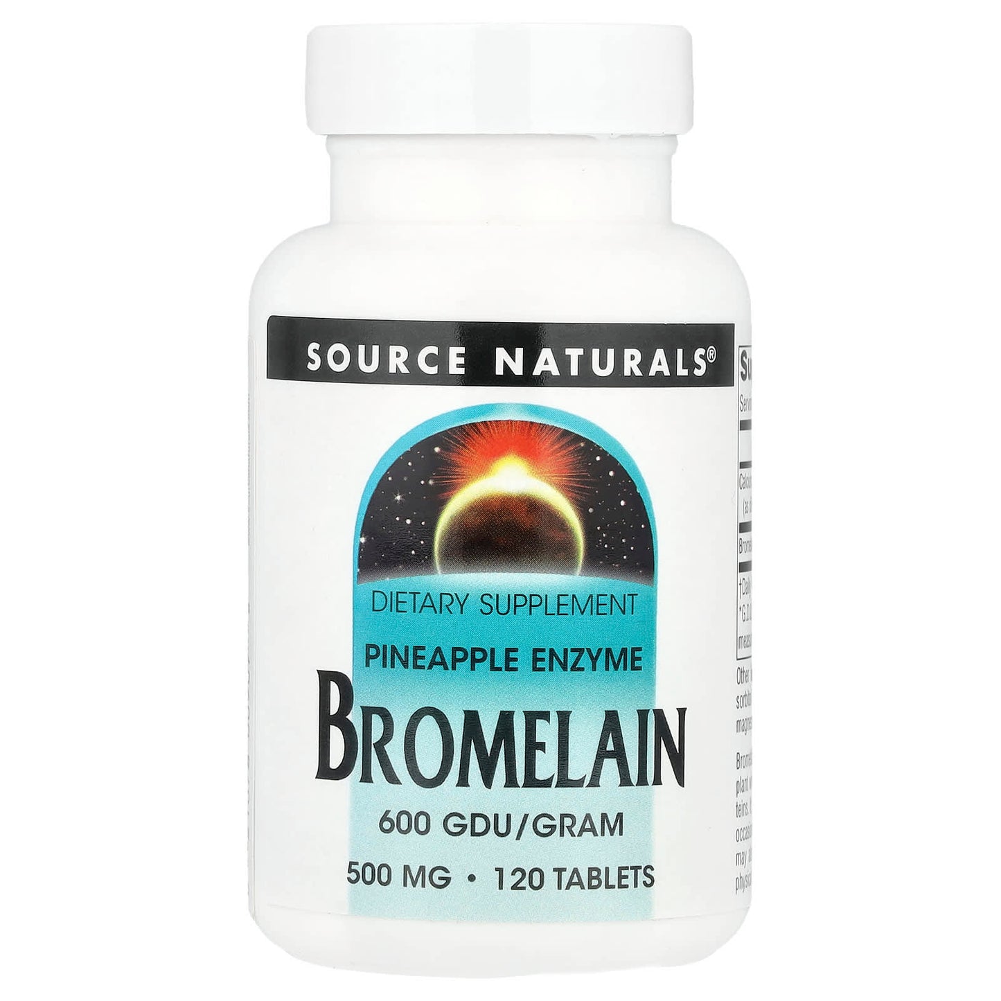 Source Naturals, Bromelain 600 GDU/g, 120 Tablets - Image 1