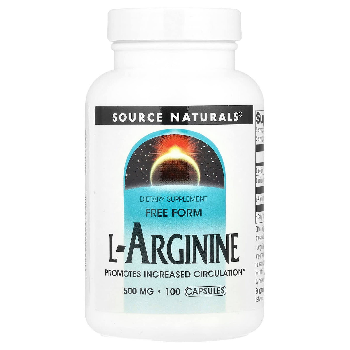 Source Naturals, L-Arginine, Free Form, 100 Capsules - Image 1