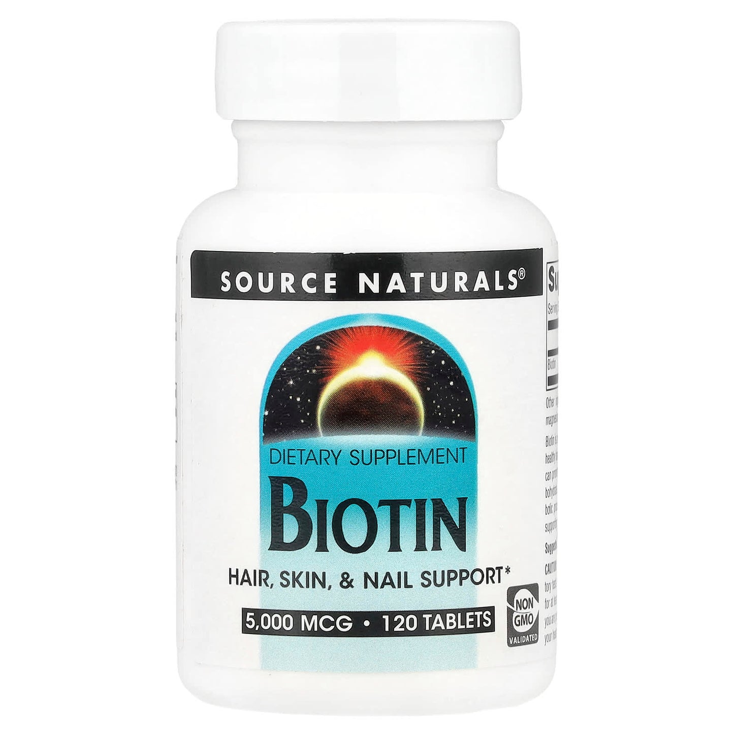 Source Naturals, Biotin, 5,000 mcg, 120 Tablets - Image 1